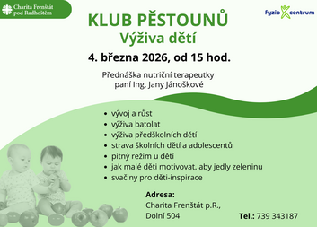 Přednáška pro Klub pěstounů - Výživa dětí