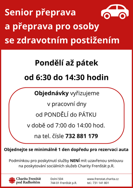 Senior přeprava na výšku - 7.4.2026